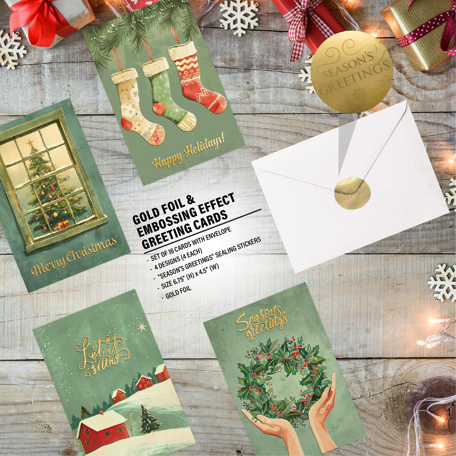 Bulk Christmas Cards Boxed Set Easykart 18 Funny Christmas Cards With Envelopes - 6.75x4.5 Inch Holiday Greeting Card Set Boxed Card Set - View #6