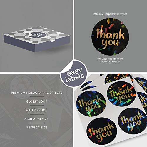 black and white thank you stickers