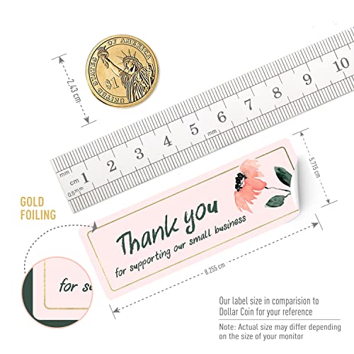 Small Gold Thank You Stickers