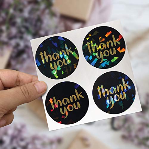 black thank you stickers