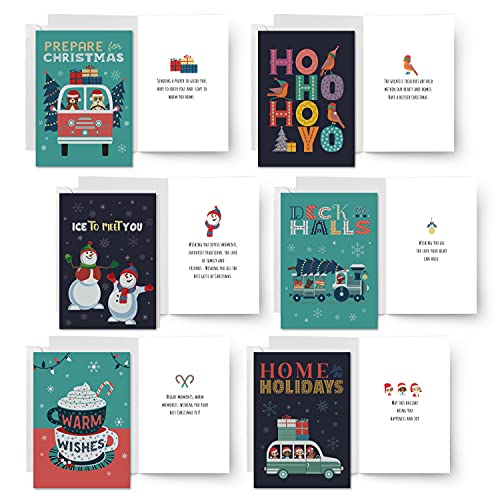 10-50Pcs Merry Christmas Gift Cards Greeting Card Christmas Tree Stickers  Cute Design For 2022 New