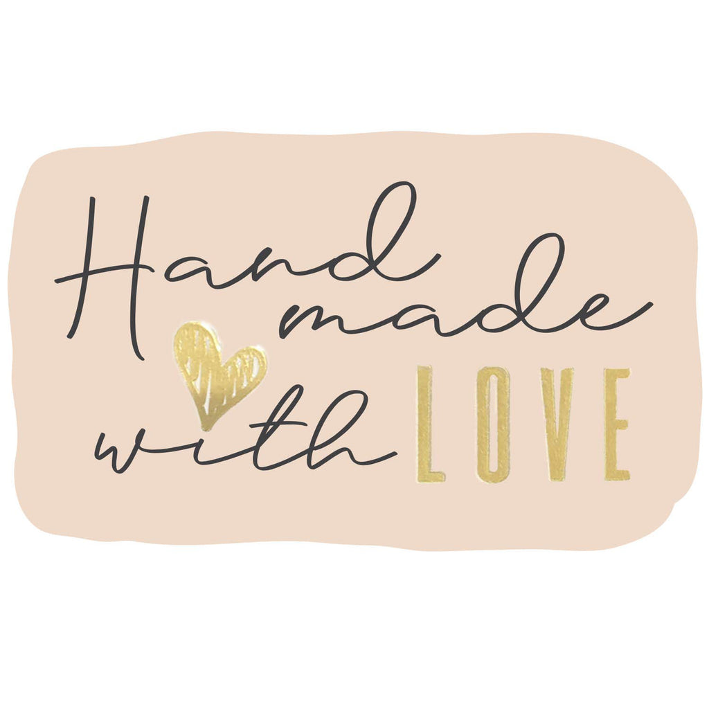 handmade with love stickers , Gold foil stickers 