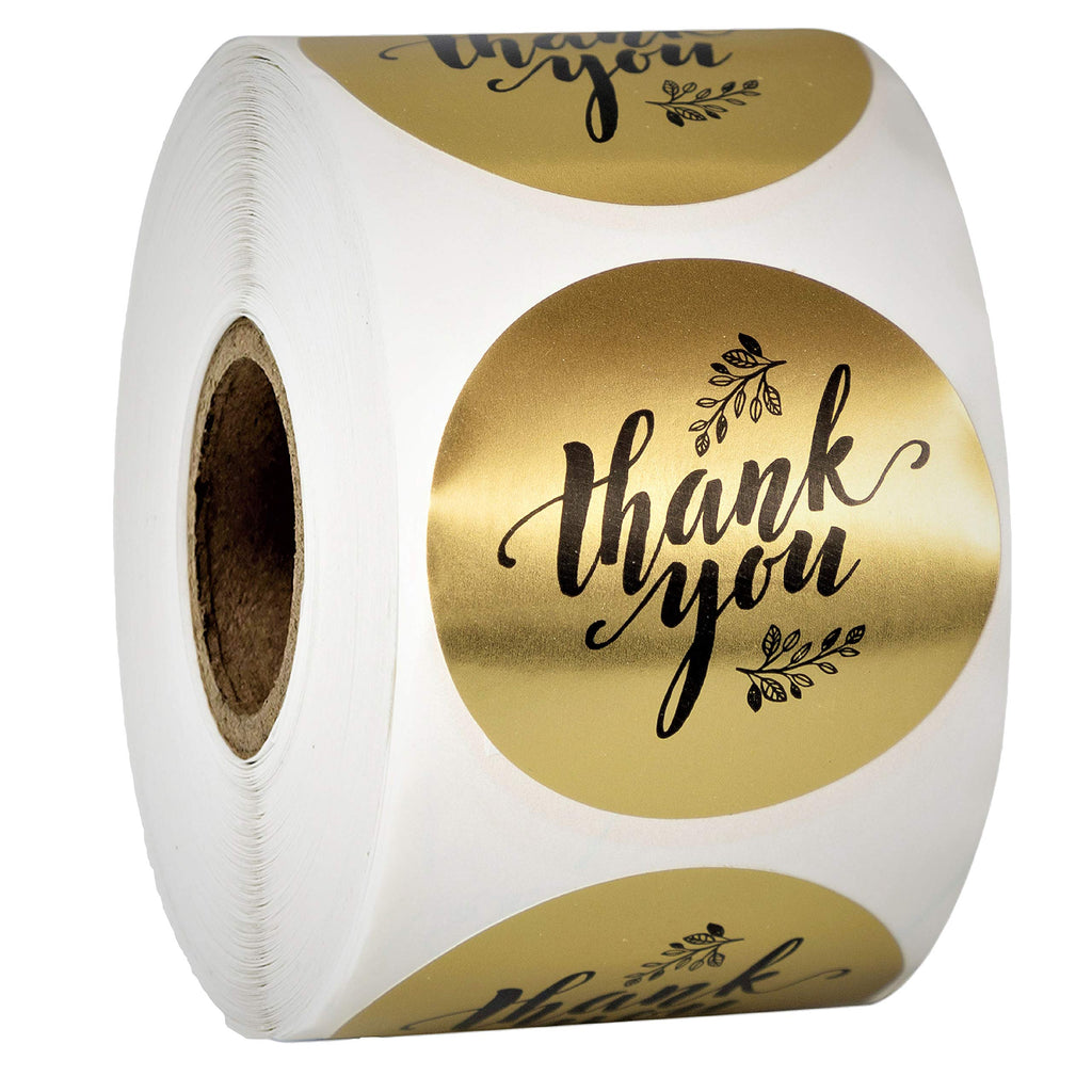 gold thank you stickers