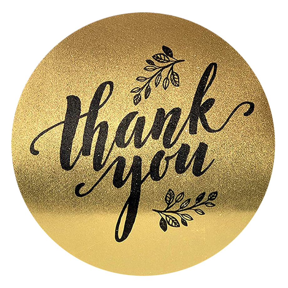 Small Gold Thank You Stickers