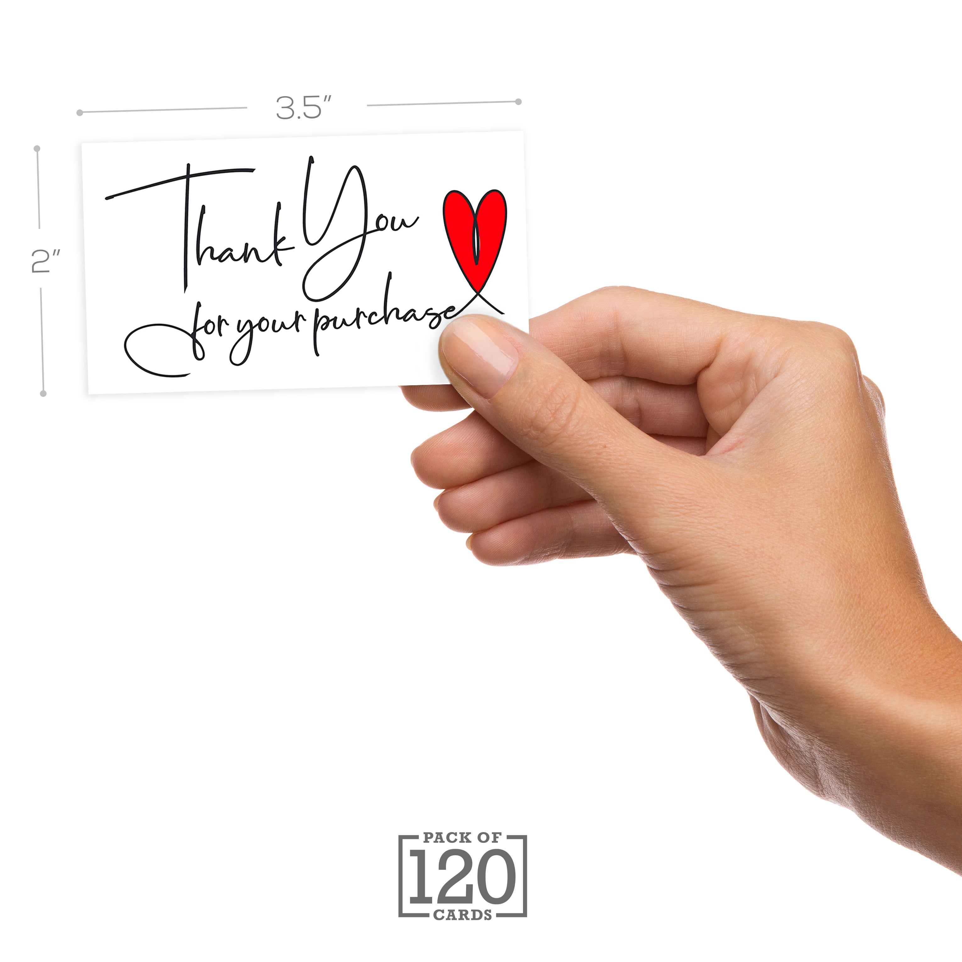 Custom Thank You Cards 120 Thank You Cards For Small Business (3.5x2") - Customer Appreciation Notes Thank You Stickers Small Business